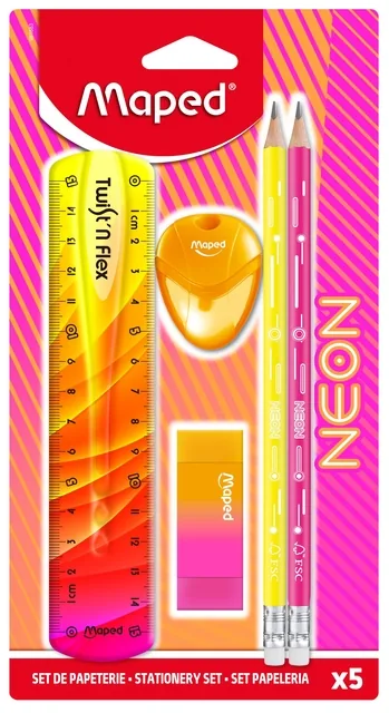 Tekenset Maped 5dlg neon assorti