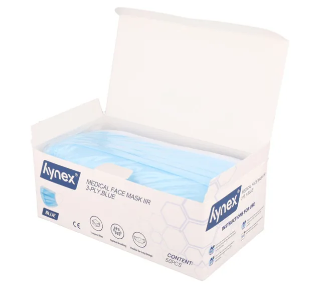 Mondmasker Hynex IIR 3-laags 50 stuks blauw