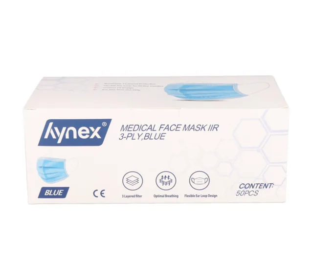 Mondmasker Hynex IIR 3-laags 50 stuks blauw