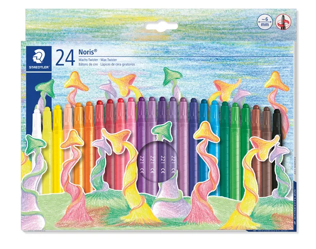 Waxpotlood Staedtler Noris twister set 24 kleuren