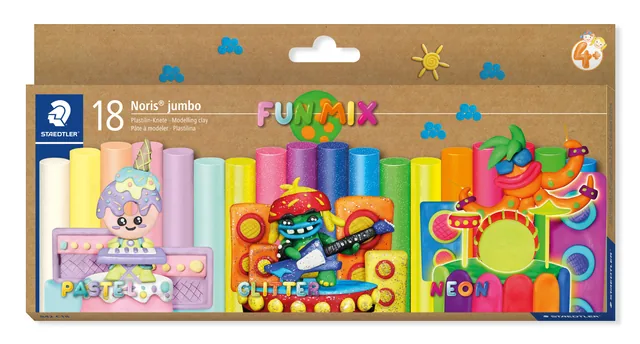 Boetseerklei Staedtler Noris jumbo set 18 kleuren