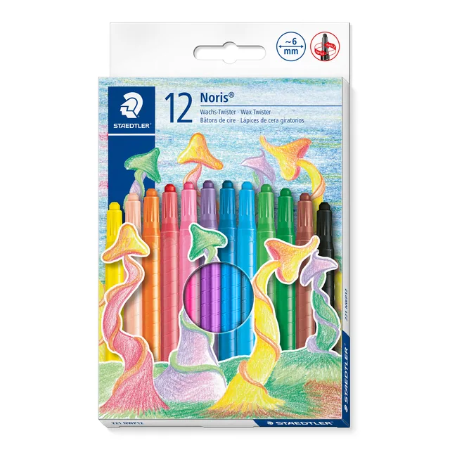 Waxpotlood Staedtler Noris twister set 12 kleuren