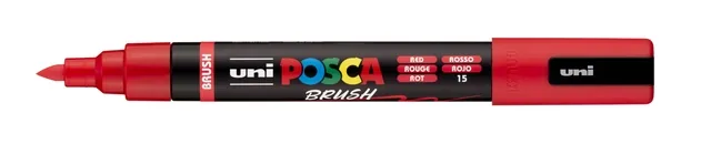 Paintmarker Uni POSCA PC-5BR brushpunt M rood