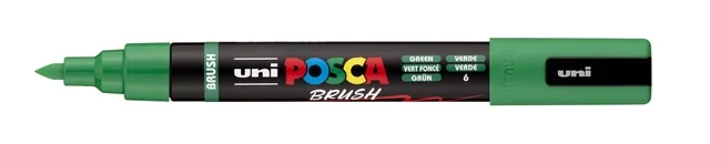 Paintmarker Uni POSCA PC-5BR brushpunt M donkergn