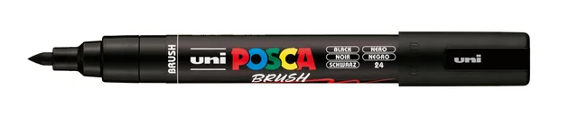 Paintmarker Uni POSCA PC-5BR brushpunt M zwart