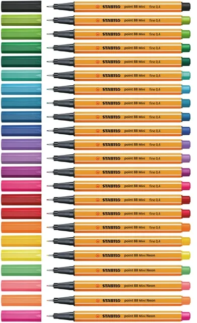Fineliner STABILO point 88 fijn mini Animal 8st