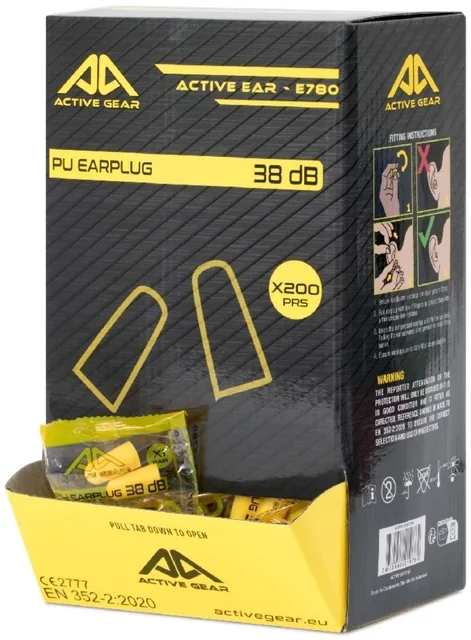 Oordoppen Active Gear 38 dB 200 paar geel