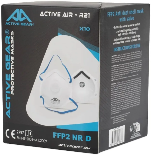Stofmasker Active Gear met ventiel 10 stuks