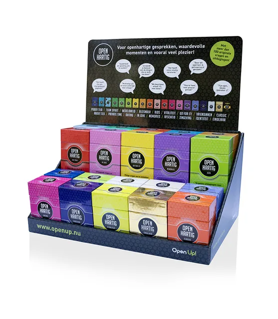 Waterval display met 20 spellen van OpenUp!