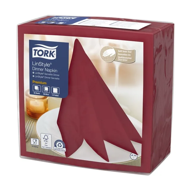 Dinerservet Tork Linstyle Premium bordeaux 478885