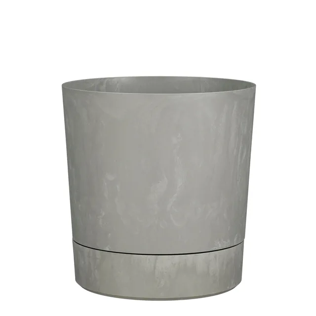 Plantenpot Mica Coco met schotel rond grijs