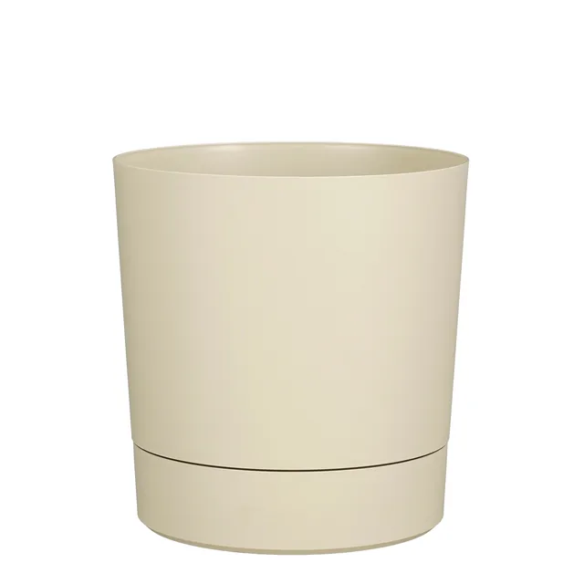 Plantenpot Mica Coco met schotel rond beige