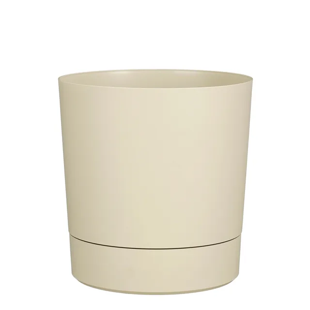 Plantenpot Mica Coco met schotel rond beige