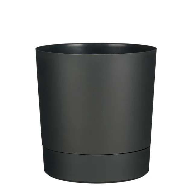 Plantenpot Mica Coco met schotel rond antraciet