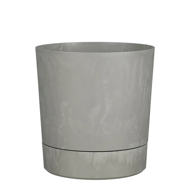Plantenpot Mica Coco met schotel rond grijs