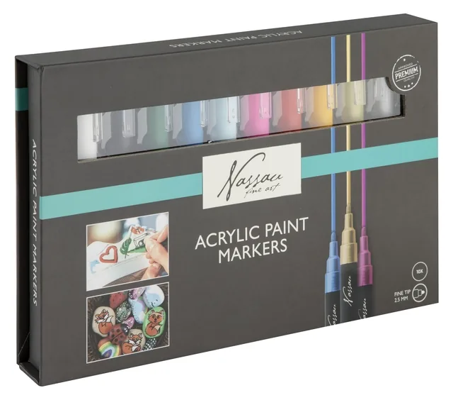 Acrylmarker Nassau set à 10 kleuren
