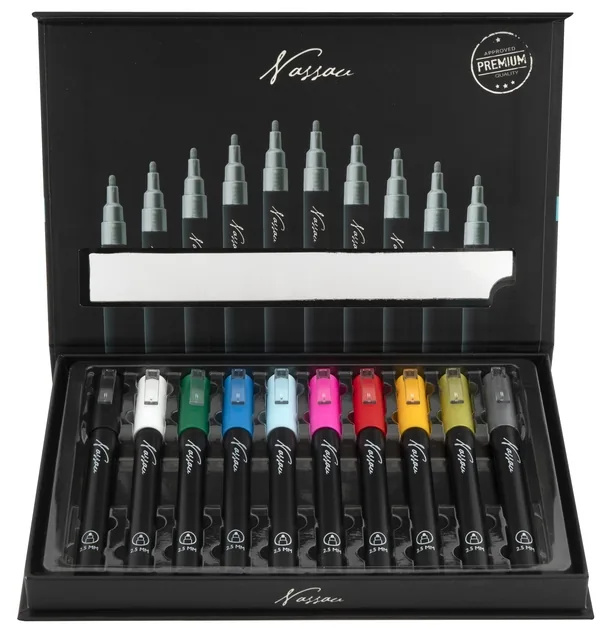 Acrylmarker Nassau set à 10 kleuren