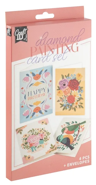 Diamondpainting Craft ID kaart 13x18cm 4 stuks