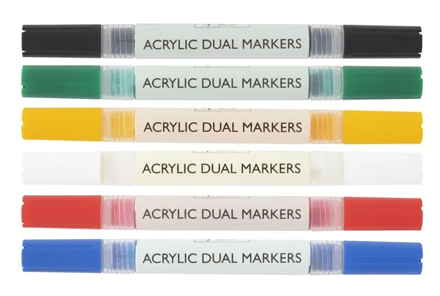 Acrylmarker Nassau Dual tip set à 6 kleuren