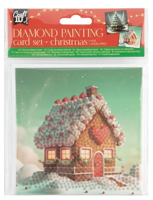 Diamondpainting Craft ID kaart Kerst 13x13cm 2 st