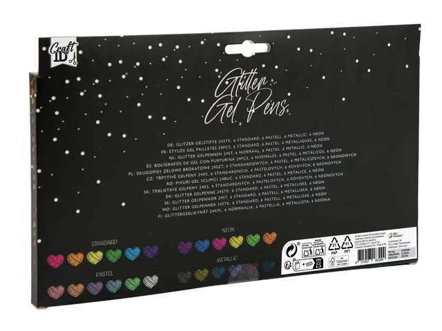 Gelpennen Craft ID glitter set à 24 kleuren