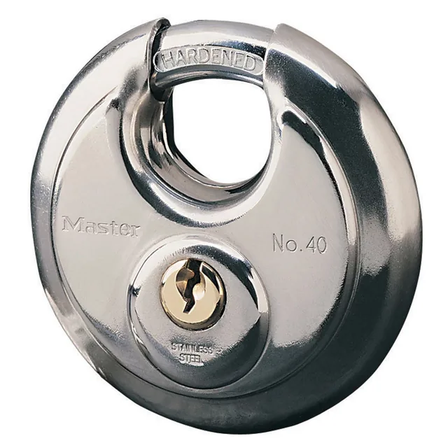 Hangslot MasterLock discus vrstkt beugel rvs 70mm