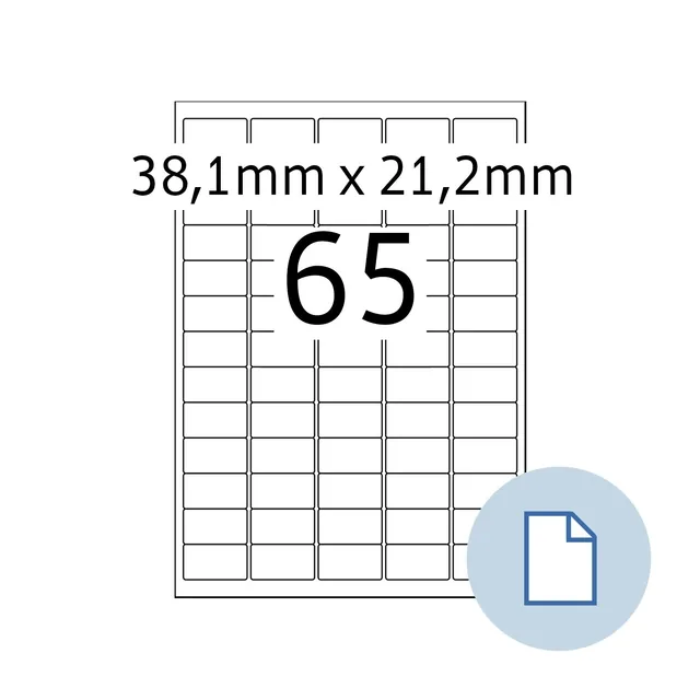 Etiket HERMA 8465 A4 EXPR 500 38.1x21.2mm 32500st