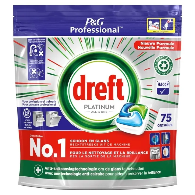Vaatwastabletten Dreft All prof Platinum reg 75st