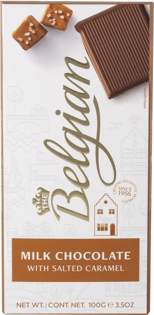 Chocolade The Belgian melk karamel zout reep 100 g