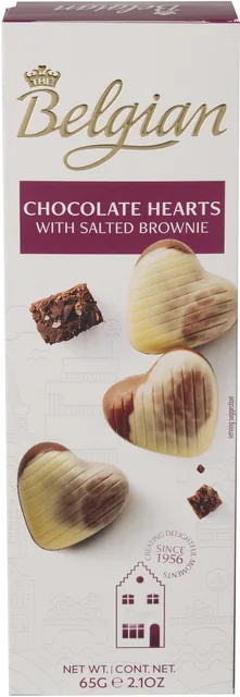 Chocolade The Belgian hartjes brownie gezout 65 gr