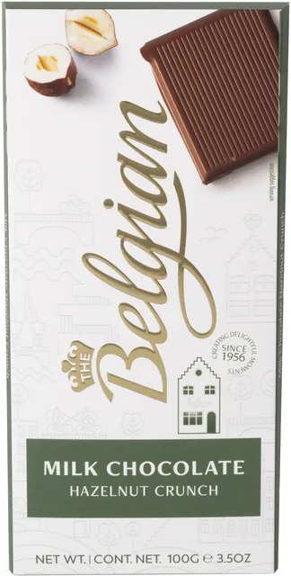 Chocolade The Belgian melk hazelnoot reep 100 gr