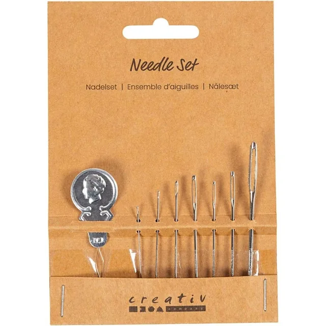 Naaldenset Creativ Company blister 8 delen zilver