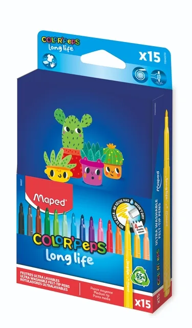 Viltstift Maped ColorPeps Long Life 2.0 15 stuks