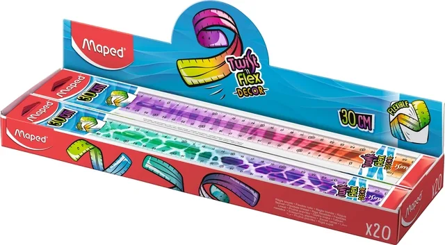 Liniaal Maped Twist n Flex Decor Animals 30cm 20st