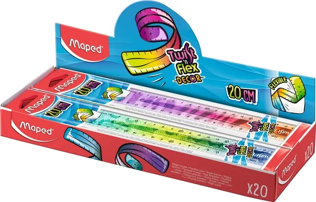 Liniaal Maped Twist n Flex Decor Animals 20cm 20st