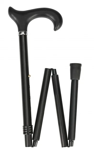 Wandelstok Able2 opvouwbaar soft derby zwart