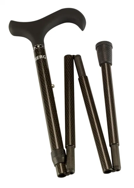 Wandelstok Able2 opvouwb carbon soft derby zwart