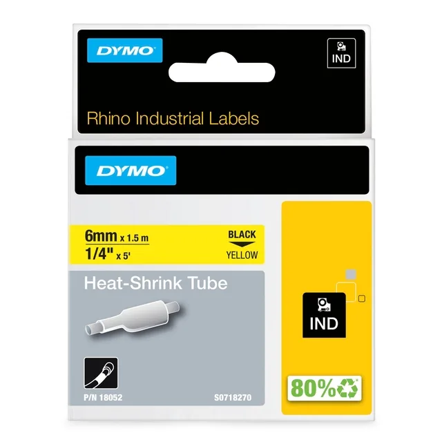 Labeltape Dymo Rhino krimpkous 6mm geel
