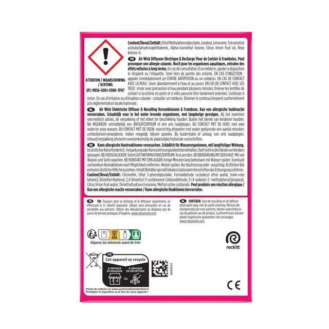 Luchtverfrisser AirWick Elc Kers frm start 19ml