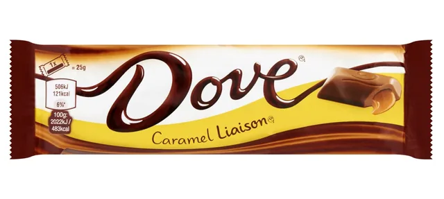 Chocolade Dove liaison caramel reep doos 24 stuks