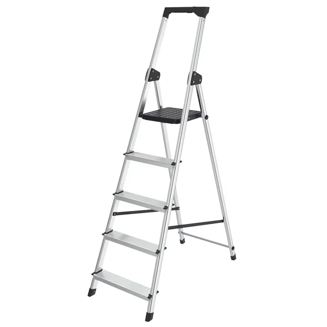 Huishoudtrap BRASQ 5 treden aluminium SLA500 zilv