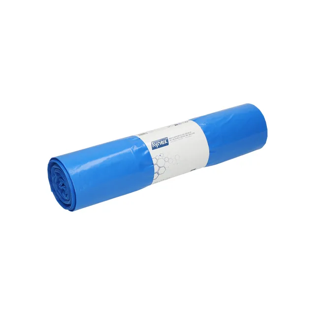 Afvalzak Hynex 65/25x135cm rec T80 240L blauw 10