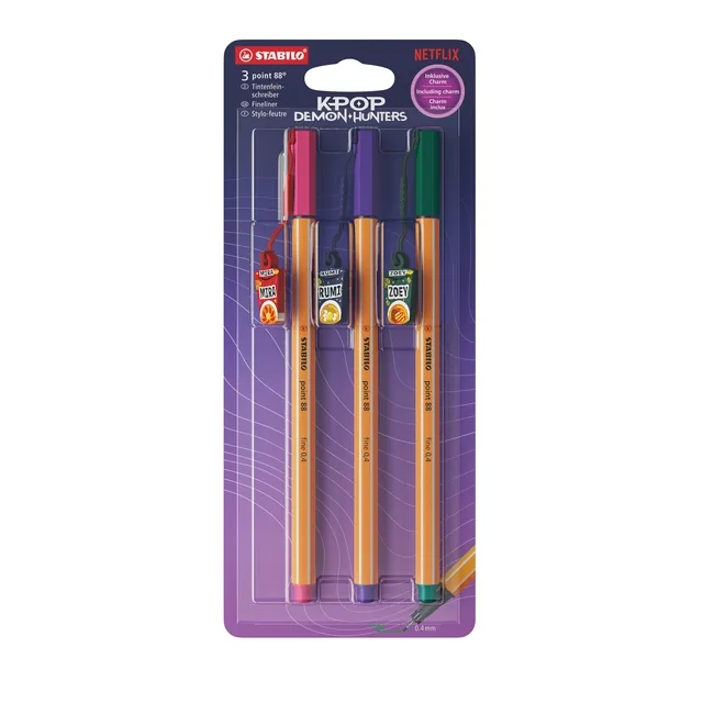 Fineliner STABILO point 88 charm K-Pop 3st ass