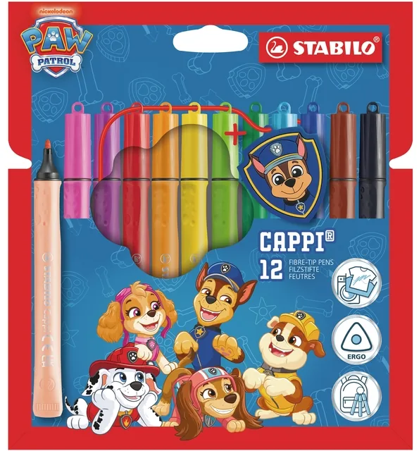 STABILO Cappi 12 st. etui + badge PAW Patrol