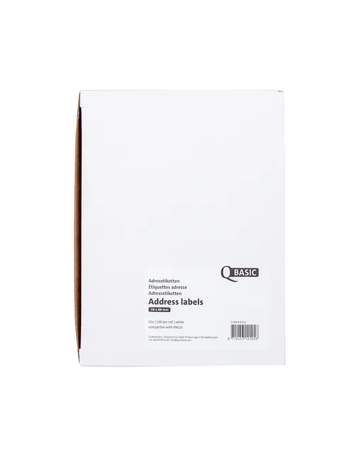 Labeletiket Qbasic 99010 28x89mm adres 12 rollen