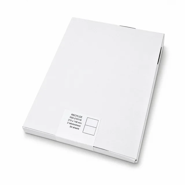 Etiket Rillprint gerecycled 210x148mm wit 100st