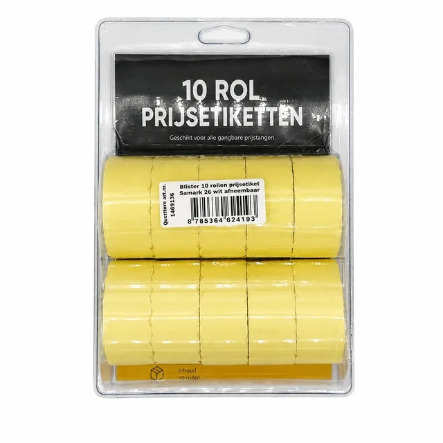 Prijsetiket 12x26mm Sato Samark afneembaar wit