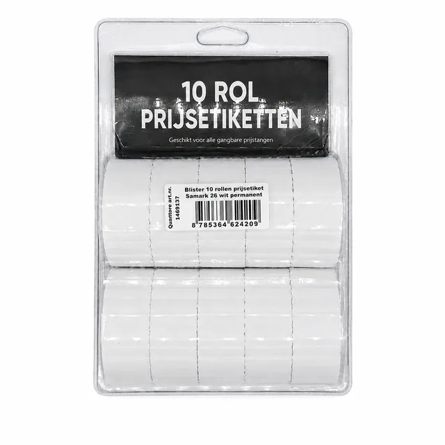 Prijsetiket 12x26mm Sato Samark permanent wit