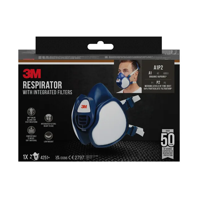 Mondmasker 3M geïntegreerde filters 4251+ A1P2