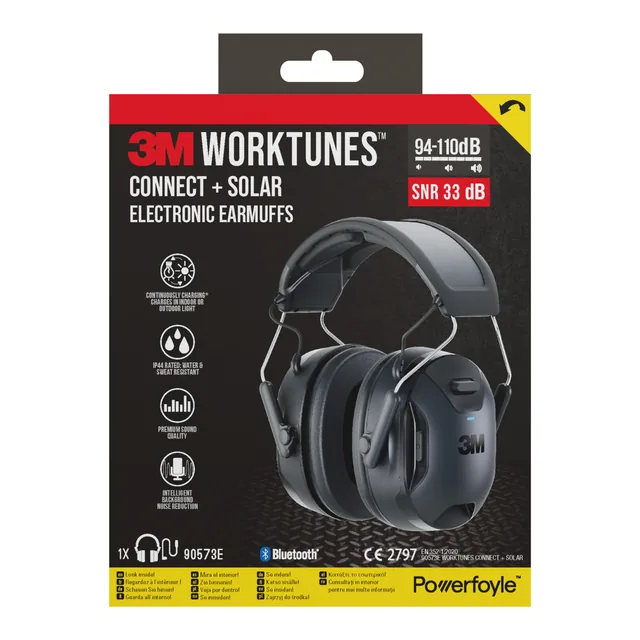 Oorkap 3M WorkTunes Connect en Solar 33dB zwart